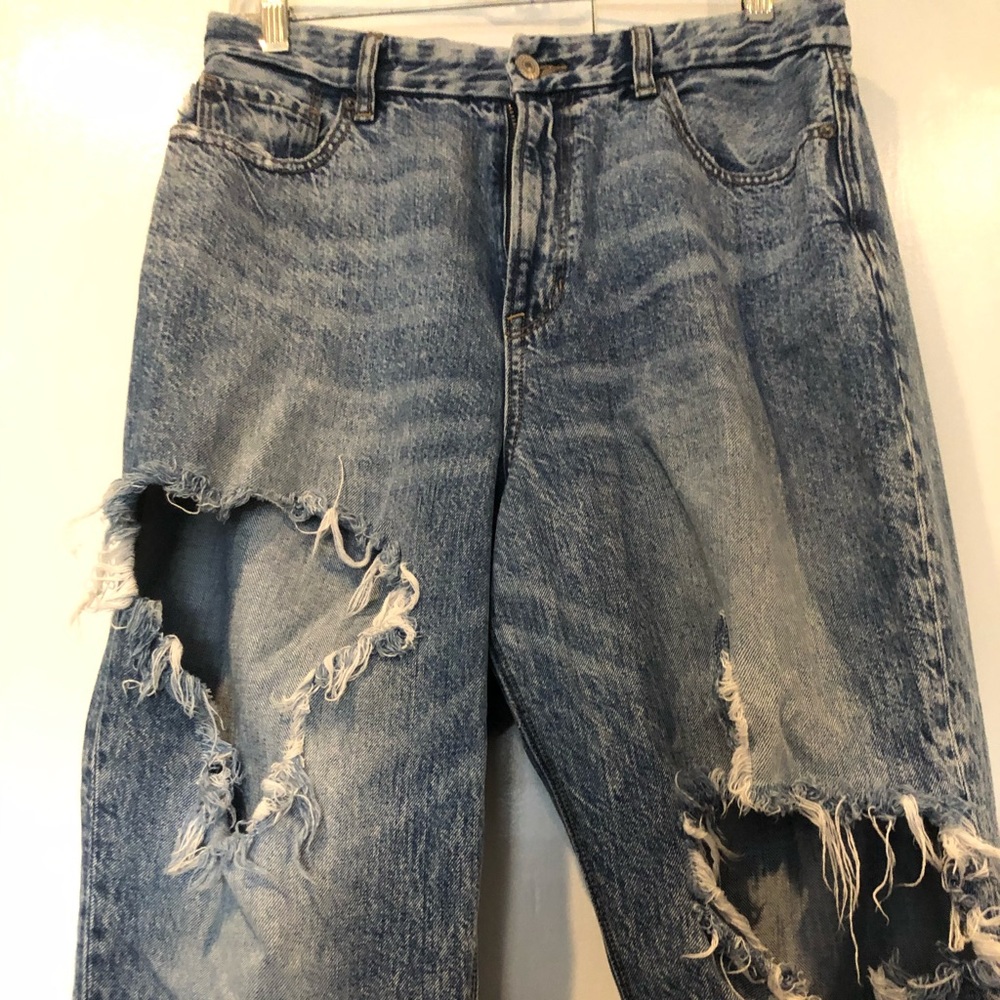 Blue ripped jeans